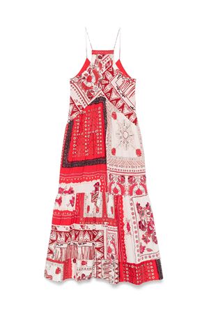 Red and white Abba midi dress MARANT ÉTOILE | RO0380FBC1J16ERDEC